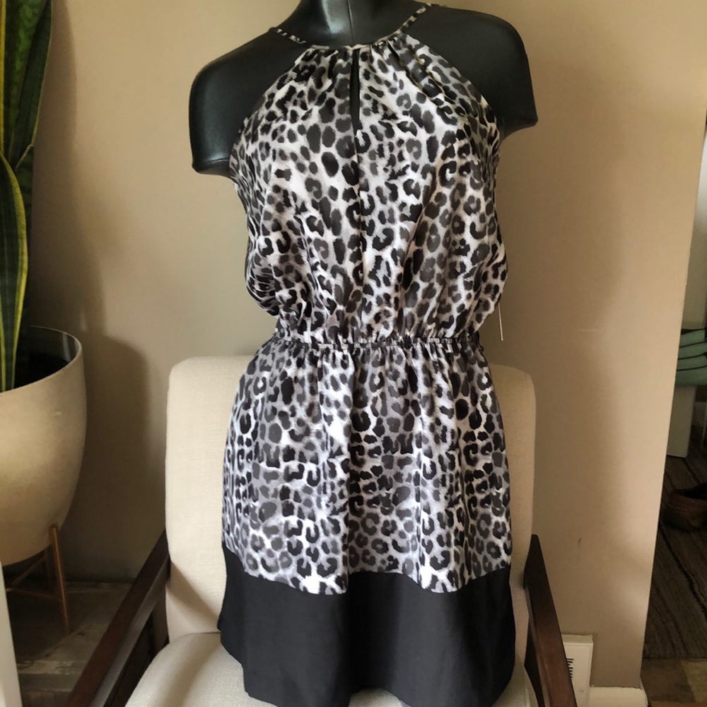 NWT! Express gray and black leopard print dress
